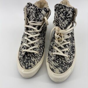 NWOT Women's Converse All Star Chuck Taylor High Tops Egret Black Size 8‎